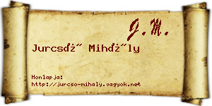 Jurcsó Mihály névjegykártya